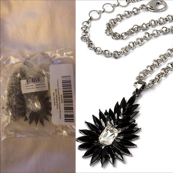 Amrita Singh Austrian Crystal Black Pendant - Picture 3 of 4